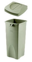 CAN TRASH PLASTIC 23GAL GRY BRUTE USE #2689 LID - Trash Cans: Plastic